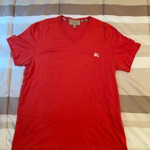 Orange V-Neck Burberry Tee-Shirt worn twice , does not fit me.